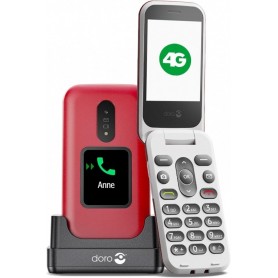 Doro 2880 4G, Großtastenklapphandy rot