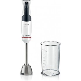 Bosch Electroménager - MSM4W210 ErgoMaster Série 4, mixeur plongeant, Moteur 600W, variateur de vitesse, système de mixage QuattroBlade, accessoires inclus - Blanc