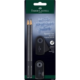 FABER-CASTELL Kit d\'criture GRIP SPARKLE, noir