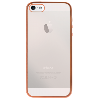 Coque semi-rigide transparente et contour métal rose pour iPhone 5/5S/SE