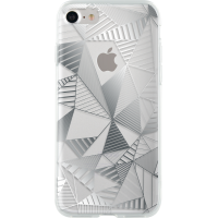 Coque semi-rigide transparente triangles argentés pour iPhone 7/8