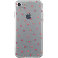 Coque semi-rigide transparente petits coeurs rouges pour iPhone 7/8