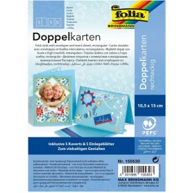 folia Kit de cartes pliantes, 105 x 150 mm, bleu ciel