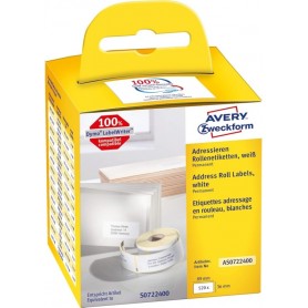 AVERY Zweckform Etiquettes en rouleau, 89 x 36 mm, blanc