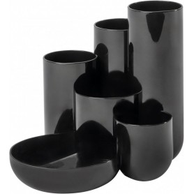 HAN Multipot crayons CAMPUS, 6 pots, polystyrne, noir