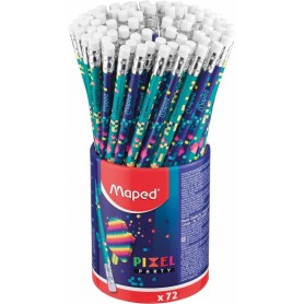 Maped Crayon de papier PIXEL PARTY, avec gomme, pot de 72