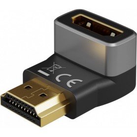 Adaptateur HDMI™ Coudé 270° Vertical, 8K @ 60 Hz, Plaqué OrPrise femelle standard HDMI™ (type A) Connecteur standard HDMI™ (type A) 270°