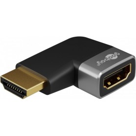 Adaptateur HDMI™ Coudé 90° Horizontal, 8K @ 60 Hz, Plaqué OrPrise femelle standard HDMI™ (type A) Connecteur standard HDMI™ (type A) 90°