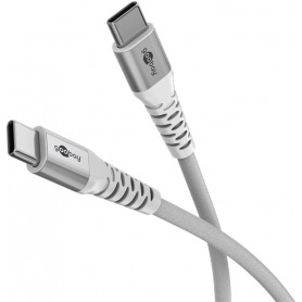 Câble Textile USB-C™ Super-Doux avec Connecteurs Métalliques, 2 m, blanccâble de connexion élégant et extra-robuste pour les appareils dotés d\'un connecteur USB-C™