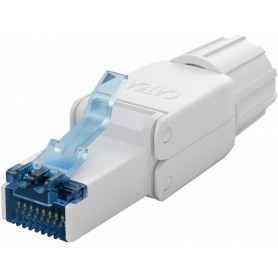 CAT 6A Connecteur RJ45 Non Blindé UTP, Installation sans Outilpour un diamètre de câble de 5,0-8,5 mm, bouchon à vis, montage IDC sans outils