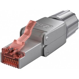 CAT 6 Connecteur RJ45 Blindé STP, Installation sans Outilpour un diamètre de câble de 5,0-8,5 mm, bouchon à vis, montage IDC sans outils