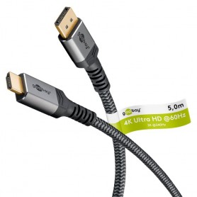 Câble DisplayPort™ vers HDMI™, 5 m, Sharkskin GreyConnecteur DisplayPort™ connecteur HDMI™ (type A)