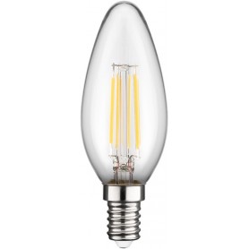 Filament Bougie LED, 4 Wculot E14, blanc chaud, à lumière non variable