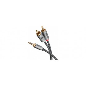 Câble Adaptateur Audio AUX, Fiche Jack 3,5 mm vers Fiche RCA Stéréo, 3 m, Sharkskin GreyConnecteur Jack 3,5 mm (3 broches, stéré