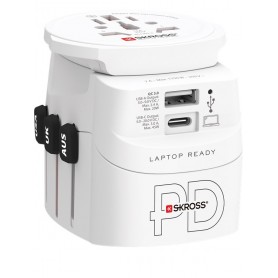 Adaptateur de Voyage PRO Light USB AC45PD45 W, chargeur 1x USB-C™ et 1x USB-A plus fiches d\'alimentation internationales pour appareils à 2 et 3 broches