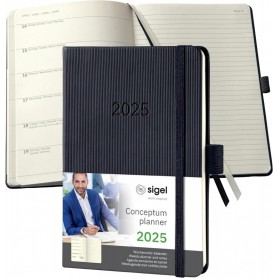 sigel Agenda de poche Conceptum 2025, env. A6, noir