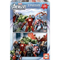 EDUCA BORRAS - Educa - 15771 - Puzzle Classique - Avengers - 2 X 100 Pièces