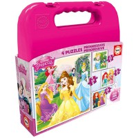 EDUCA BORRAS - Educa - 16508 - Koffer Progressive Puzzle - Disney Princesse - Set De 4