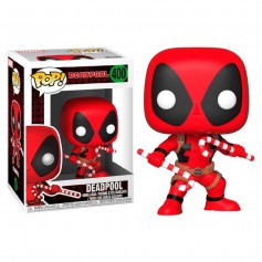 FUNKO - Figurine POP Marvel Holiday Deadpool avec Candy Canes 