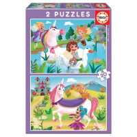 EDUCA BORRAS - 2x20pcs de puzzle de licornes et de fées 