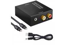 Alpexe Convertisseur Numérique-Analogique SPDIF Optique Coaxial Toslink vers RCA Audio Stéréo Analogique pour PS3 Xbox HD DVD PS