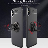 Alpexe Coque pour iPhone 11 Pro/XS/S , Rotatif à 360 degrés pour Support de Bague de Doigt Noir