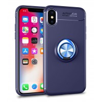 Alpexe Coque pour iPhone 11 Pro/XS/S Bleu pivotant à 360 degrés TPU et aimants pour Voiture 