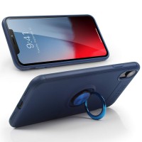 Alpexe Coque pour iPhone 11 Pro Max/ XS Max avec Support de Bague rotative 360 Bleu