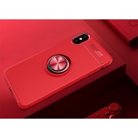 Alpexe Coque iPhone 11 Pro Max/ XS Max en TPU avec Anneau de Rotation à 360 degrés Support Voiture magnétique (Rouge)