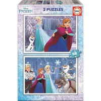 LA REINE DES NEIGES - 2 Puzzles 48 Pieces