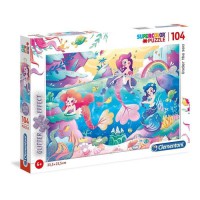 PUZZLE Scintillant Glitter 104 pieces - Sirenes