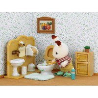 SYLVANIAN FAMILIES 5015 Set Lapin Chocolat et Toilettes