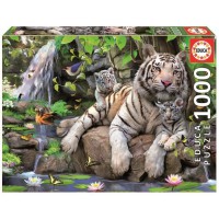 EDUCA Puzzle 1000 Pieces - Tigres Blancs Du Bengale