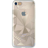 Coque semi-rigide transparente triangles dorés pour iPhone SE (2020)/8/7