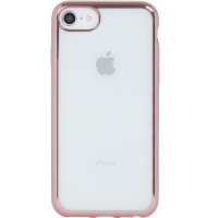 Coque semi-rigide transparente métal rose pour iPhone SE (2020)/8/7/6S/6