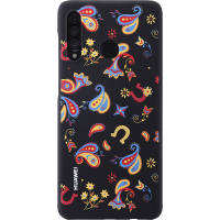 Coque semi-rigide noire florale Huawei pour P30 Lite