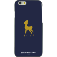 Coque semi-rigide bleue Ines de la Fressange motif faon pour iPhone 6/6S