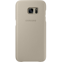 Coque rigide en cuir beige Samsung EF-VG935LU pour Galaxy S7 Edge G935