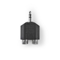 Adaptateur Audio Stéréo | 3,5 mm Mâle - 2x RCA Femelles | Noir