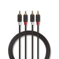 Câble Audio Stéréo | 2x RCA Mâles - 2x RCA Mâles | 5,0 m | Anthracite