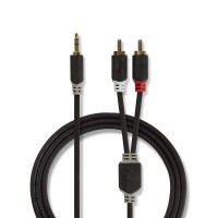 Câble Audio Stéréo | 3,5 mm Mâle - 2x RCA Mâles | 3,0 m | Anthracite