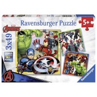 RAVENSBURGER Puzzle 3x49 p - Les puissants Avengers