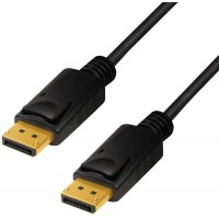 LogiLink Câble de connexion DisplayPort 1.4, 4 K/120 Hz pour une qualité Full HD et 3D avec une meilleure transmission sonore, 2