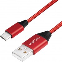 LogiLink Câble de connexion USB 2.0 - USB (type A) vers USB (type C) - Rouge - 0,3 m