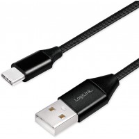 LogiLink Câble de Connexion USB 2.0 Type A vers USB Type C Noir 1 m