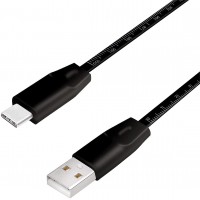 LogiLink Câble USB 2.0 avec règle, USB (Type A) vers USB (Type C) Noir 1 m