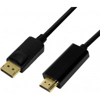 LogiLink DisplayPort 1.2 vers HDMI High Speed avec Ethernet (1.4) Câble de raccordement 4K pour Une qualité HD et 3D avec Une Me