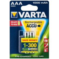 2 PILES RECHARGEABLES AAA (Micro) / HR03 (5703) - 1000 mAh VARTA