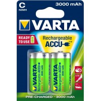 2 PILES RECHARGEABLES C (Baby) / HR14 (56714) - 3000 mAh VARTA