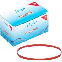 Laufer 51445 bracelets elastiques Rondella 130 x 4mm, diametre 85mm, elastiques a  4mm de large, carton de 50g, rouge